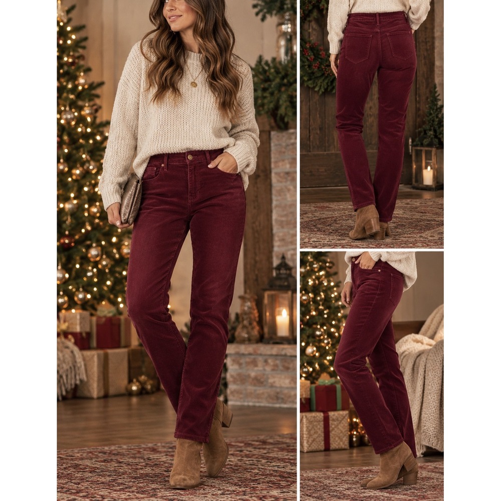 Old Navy Rockstar Pants Womens 10 Burgundy Velvet Mid Rise Skinny Gosh Garnet